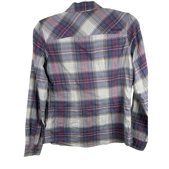 Marmot Shirt Womens S‎ Purple Plaid Long Sleeve Button Front Blouse Small - Picture 3 of 11